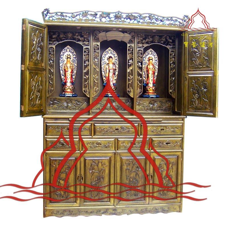 供應(yīng)三圣龕佛龕佛柜神龕神樓