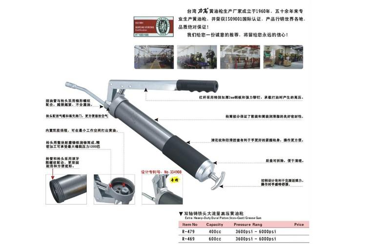 雙軸鑄鐵頭大流量高壓黃油槍圖片