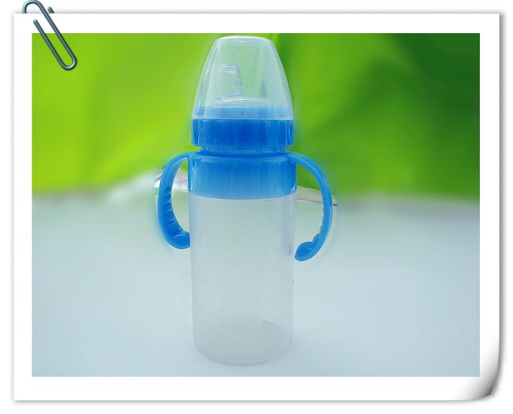 供應(yīng)寬口徑硅膠奶瓶/十字孔防漏硅膠奶瓶