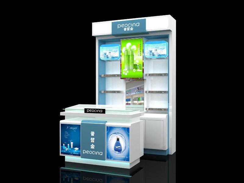 化妝品終端專賣店形象展示柜圖片