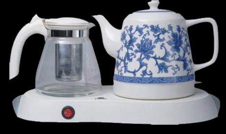 供應西安青花電熱水壺，鶴壽無量青花陶瓷品牌燒水茶壺禮盒