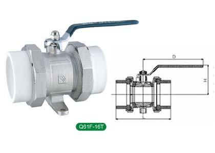 利水牌PP-R铜球阀Q61F-16T图片