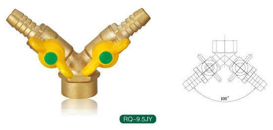 供应内牙蝶柄双联燃气阀,利水阀门,九星铜球阀
