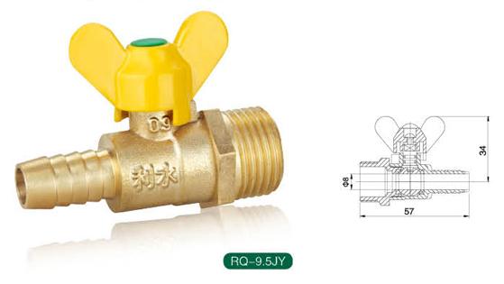供应外牙蝶柄燃气阀,利水阀门,九星铜球阀图片