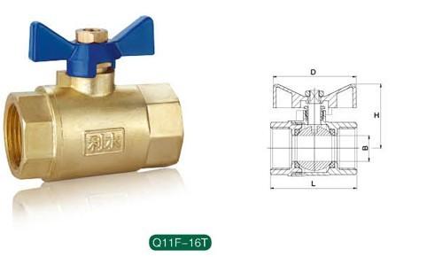 101黄铜球阀蝶柄Q11F-16T图片