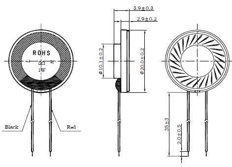 东莞市20MM铁壳喇叭厂家20MM铁壳喇叭 8欧0.5瓦喇叭；20mm8Ω0.25w铁壳喇叭；