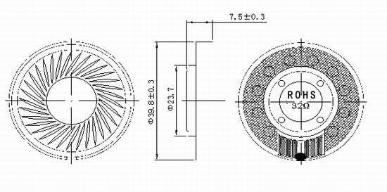 40mm黑磁環(huán)保喇叭圖片/40mm黑磁環(huán)保喇叭樣板圖 (3)