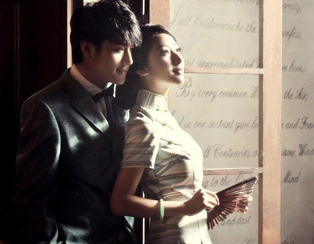 北京旗袍婚紗照透明元素圖片