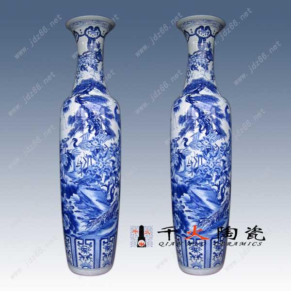 供應(yīng)景德鎮(zhèn)青花山水花鳥大花瓶批發(fā)