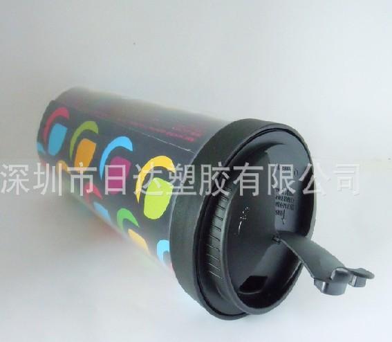 供應新款時尚雙層禮品廣告杯 黑色點點禮品杯