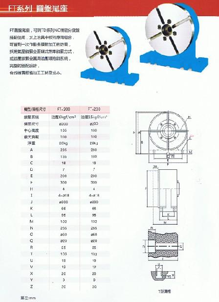 供应台湾志龙FT系列圆盘尾座