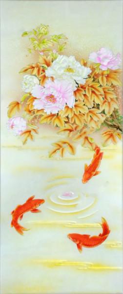 供應(yīng)百合牡丹魚蘭花背景隔斷