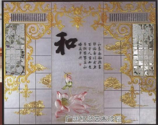 供應一帆風順馬到成功和為貴福臨門中國傳統(tǒng)藝術玻璃寓意深刻