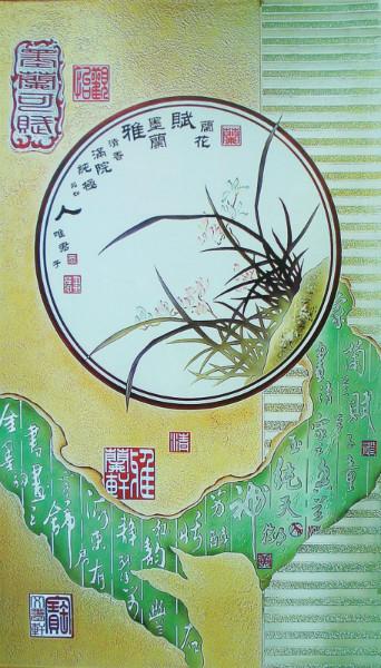 供應(yīng)百合牡丹魚蘭花背景隔斷