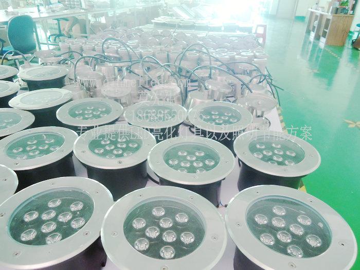 供應(yīng)12W墻體投光LED地埋燈丨LED12W內(nèi)控七彩地埋燈