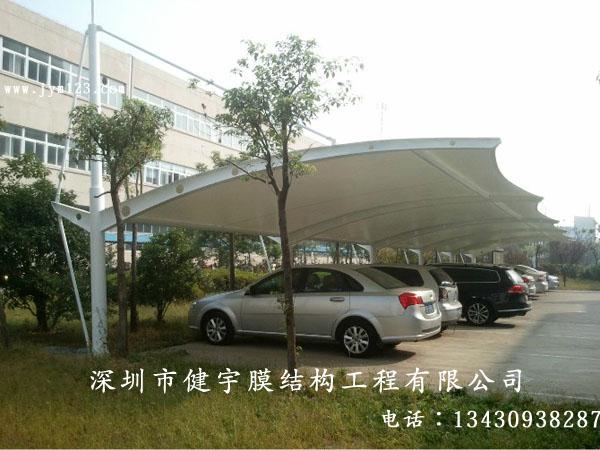 公司停車棚膜結構自行車棚制作圖片