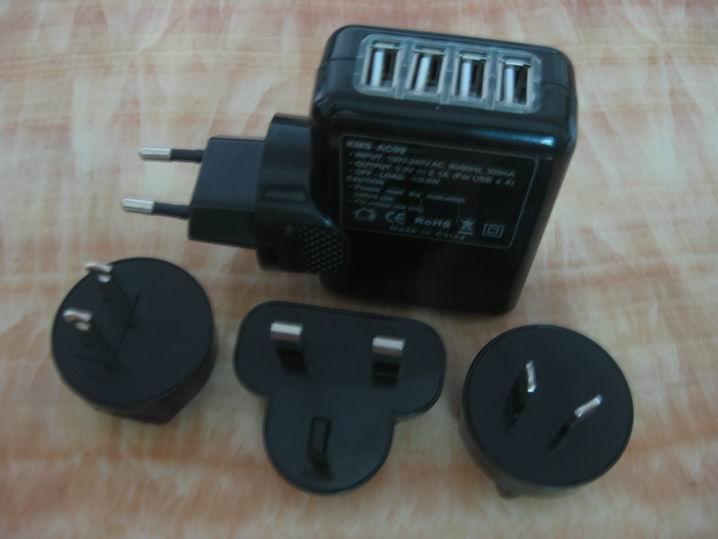 4usb旅充 4usb充電器廠(chǎng)家 BSMI CE認(rèn)證電源適配器
