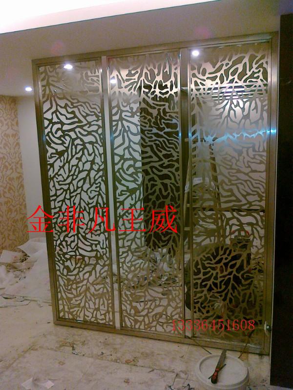 供應(yīng)酒店裝飾不銹鋼玫瑰金隔斷鏤空屏風(fēng)