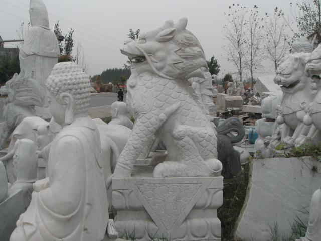 石雕欄桿石獅子武漢石雕廠圖片