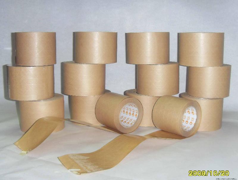 供應(yīng)佛山濕水纖維牛皮紙膠帶濕水夾線牛皮紙膠帶夾筋牛皮紙膠帶