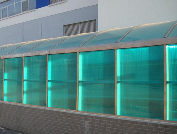 湖藍(lán)色中空陽光板展示圖片