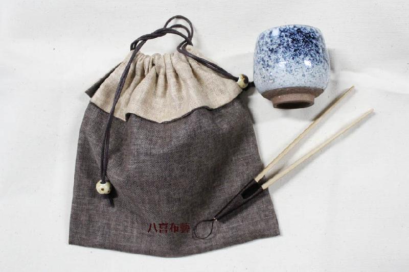 定做環(huán)保茶具袋+高檔茶具禮品袋圖片