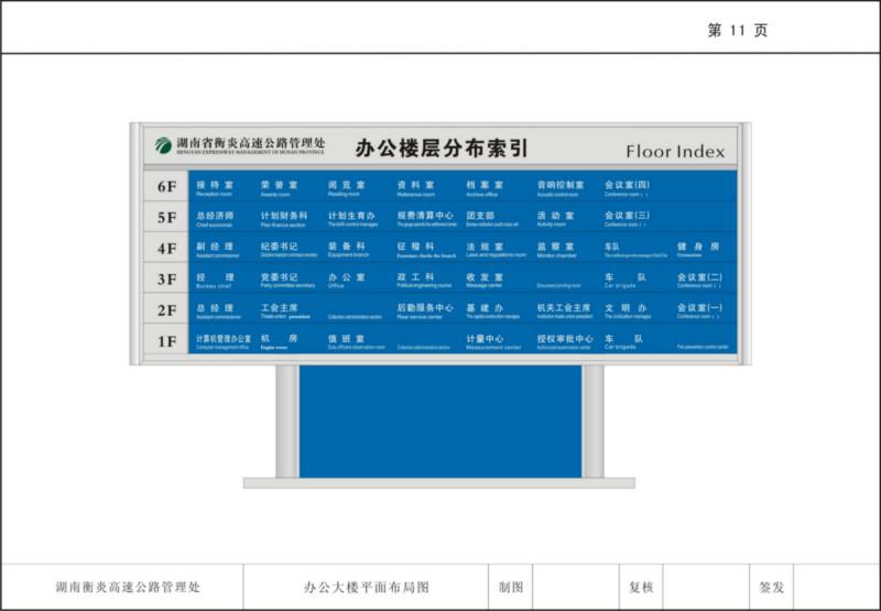 供应办公室楼层牌