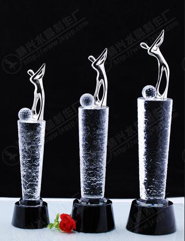 供應(yīng)磨砂水晶內(nèi)雕獎杯高爾夫球內(nèi)雕