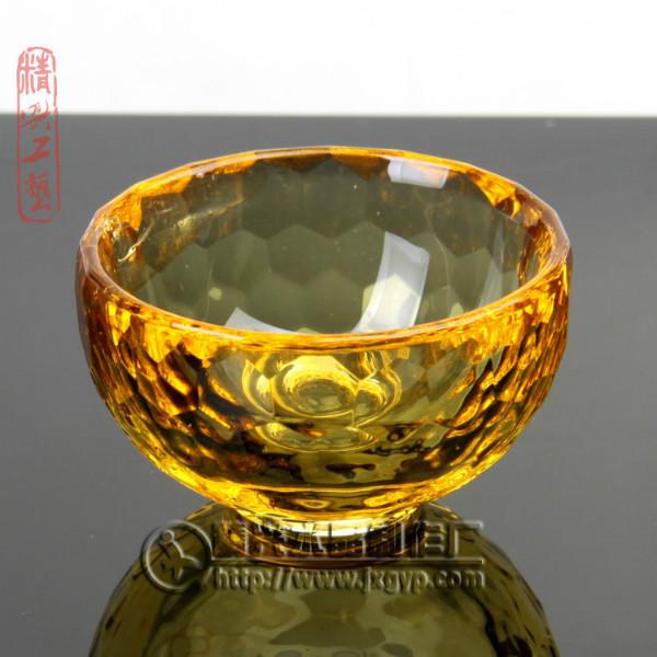 供應(yīng)廣州精興水晶家庭擺件如意琉璃果盤(pán)