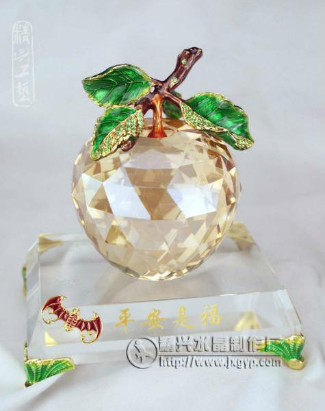 供應(yīng)廣州精興水晶家庭擺件如意琉璃果盤(pán)