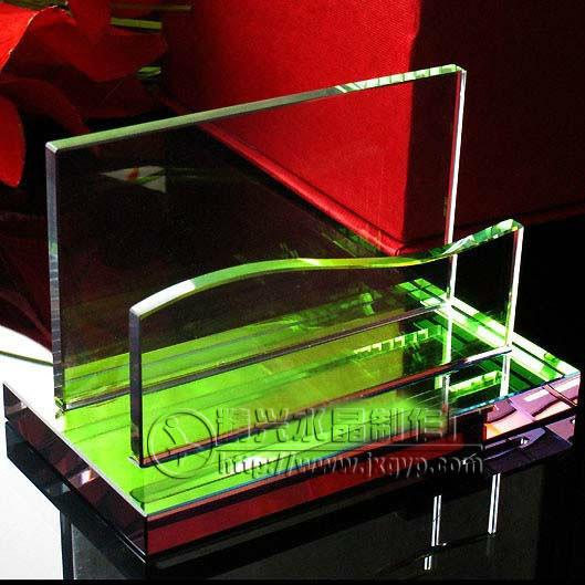 水晶高檔名牌夾辦公禮品擺件圖片