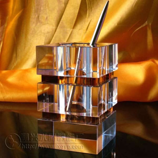 供應水晶筆筒辦公擺件辦公禮品