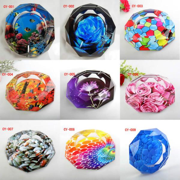 供應水晶煙灰缸彩色辦公禮品