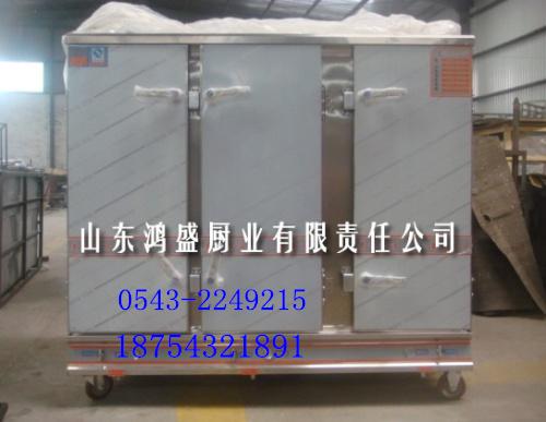 山東不銹鋼廚房設(shè)備，三開門電蒸飯車