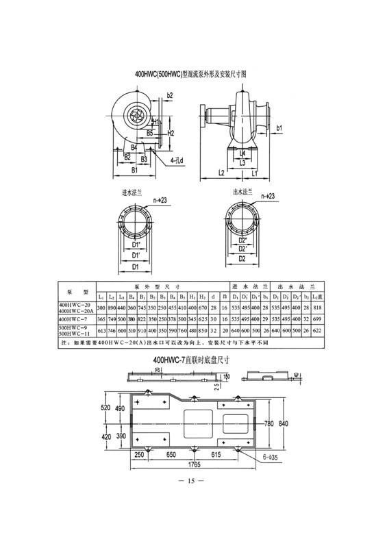 供應混流泵400HW-7-8-20
