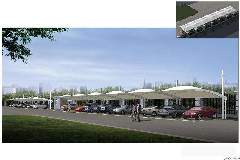 停車棚膜結(jié)構(gòu)圖片/停車棚膜結(jié)構(gòu)樣板圖 (2)