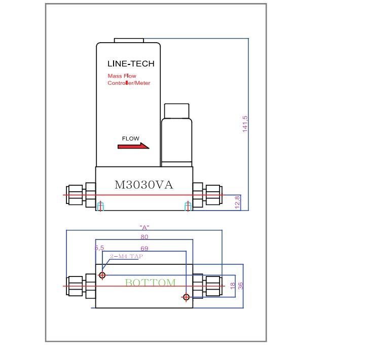 供應(yīng)0-30SLPM氣體質(zhì)量流量控制器型號M3030A,4-20mA