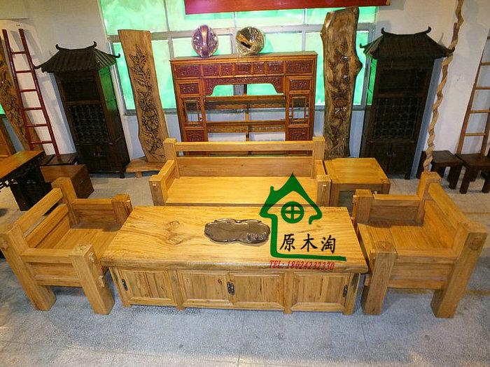 供應(yīng)香樟木茶桌沙發(fā)椅五件套、成套住宅家具，YMT0581