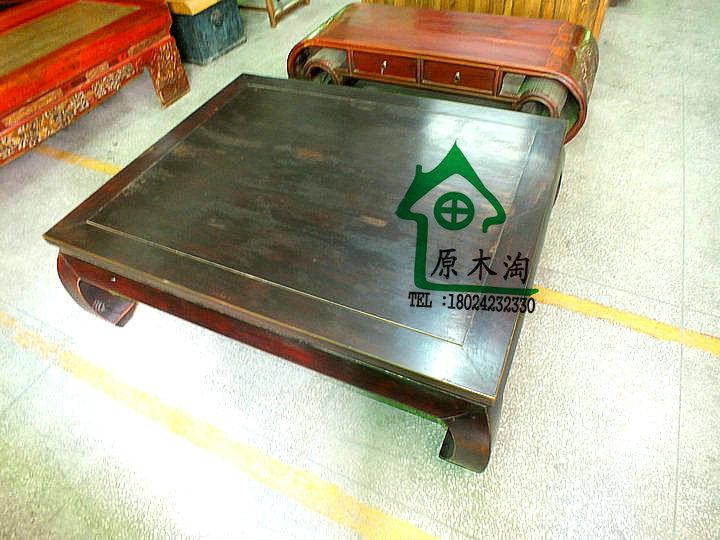 供應(yīng)老榆木虎腳茶幾彎腳茶桌客廳茶臺明清仿古家具