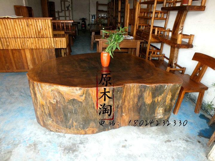 供应橄榄木大茶几茶桌、功夫茶台、田园风格家具、最大直径187CM图片