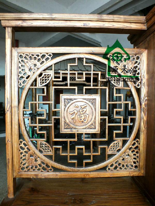 供應(yīng)榆木兩面雕花博古架、兩門四抽茶葉架、明清古典家具YMT0608