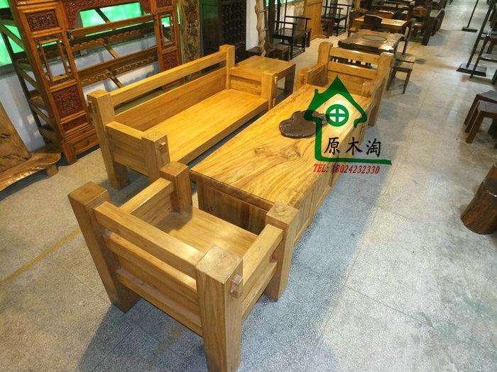 供應(yīng)香樟木茶桌沙發(fā)椅五件套、成套住宅家具，YMT0581
