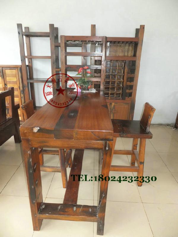 供應(yīng)老船木酒吧臺椅三件套，KTV吧臺，別墅家具