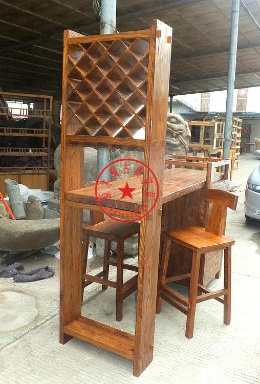 供應(yīng)榆木酒吧臺(tái)椅五件套