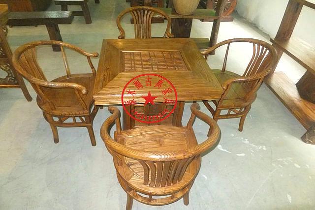 供應(yīng)榆木明清仿古茶桌五件套、功夫茶桌、茶幾、實(shí)木茶臺(tái)、圈椅