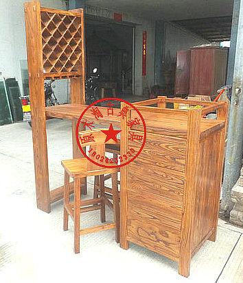供應(yīng)榆木酒吧臺(tái)椅五件套