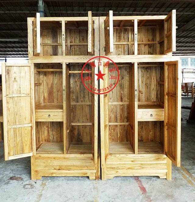 供應(yīng)榆木雕花描繪大衣柜，組合柜，頂箱柜，荷花描繪衣柜