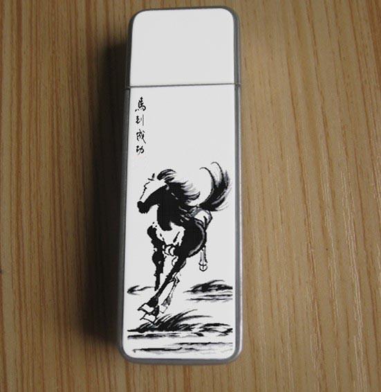 環(huán)保點煙器 電子點煙器禮品U盤套裝 充電打火機(jī)U盤青花點煙器