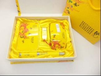 帝王黃陶瓷,帝王黃套裝,帝王黃折疊鼠標,帝王黃瓷筆,帝王黃U盤