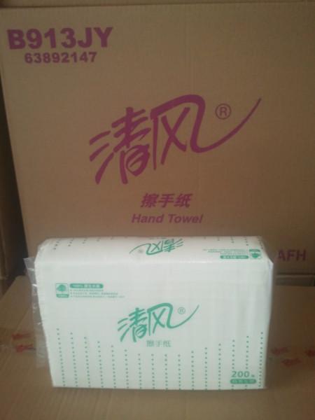 供應(yīng)清風(fēng)200抽三折擦手紙
